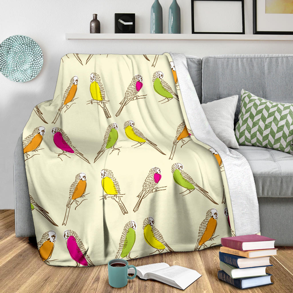 Parakeet Pattern Print Design A01 Premium Blanket