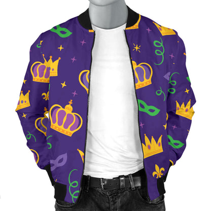Mardi Gras Pattern Print Design 03 Men Bomber Jacket
