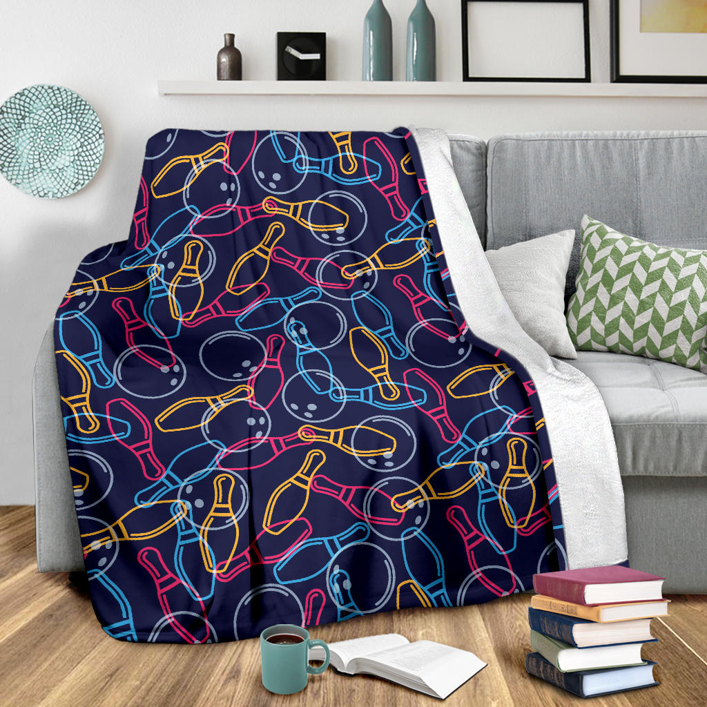Bowling Pattern Print Design 07 Premium Blanket
