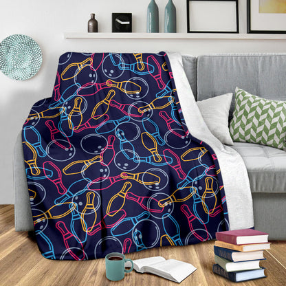 Bowling Pattern Print Design 07 Premium Blanket