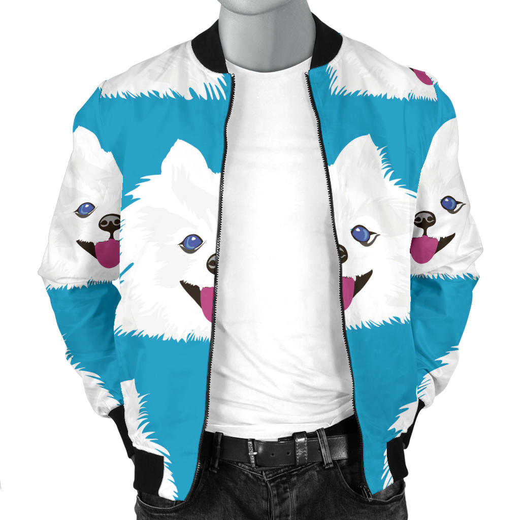 Pomeranians Pattern Print Design A05 Men Bomber Jacket