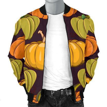 Pumpkin Pattern Print Design A01 Men Bomber Jacket