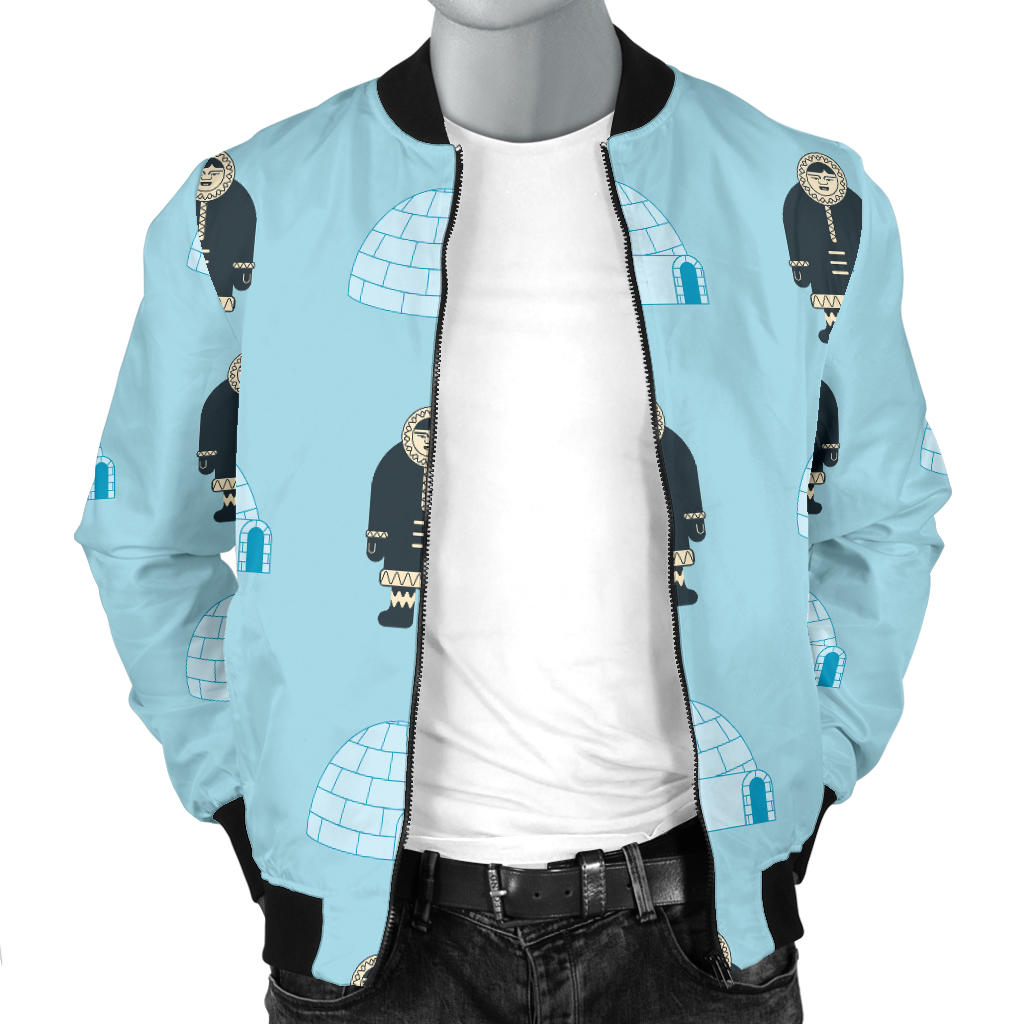 Eskimo Pattern Print Design 03 Men Bomber Jacket