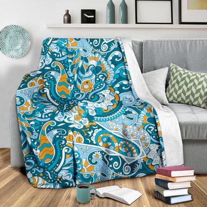 Funky Retro Pattern Print Design A03 Premium Blanket