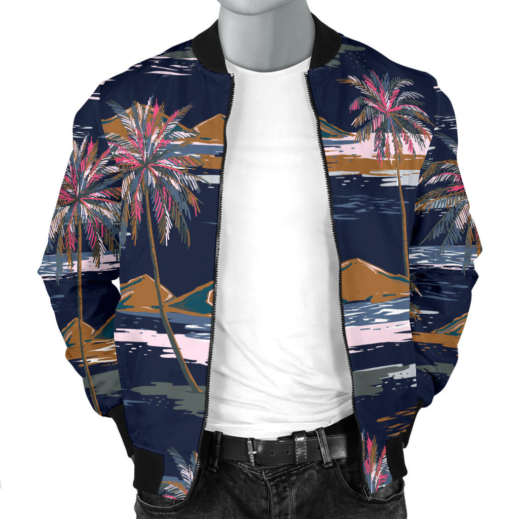Pacific island Pattern Print Design A06 Men Bomber Jacket