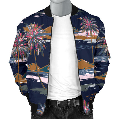 Pacific island Pattern Print Design A06 Men Bomber Jacket