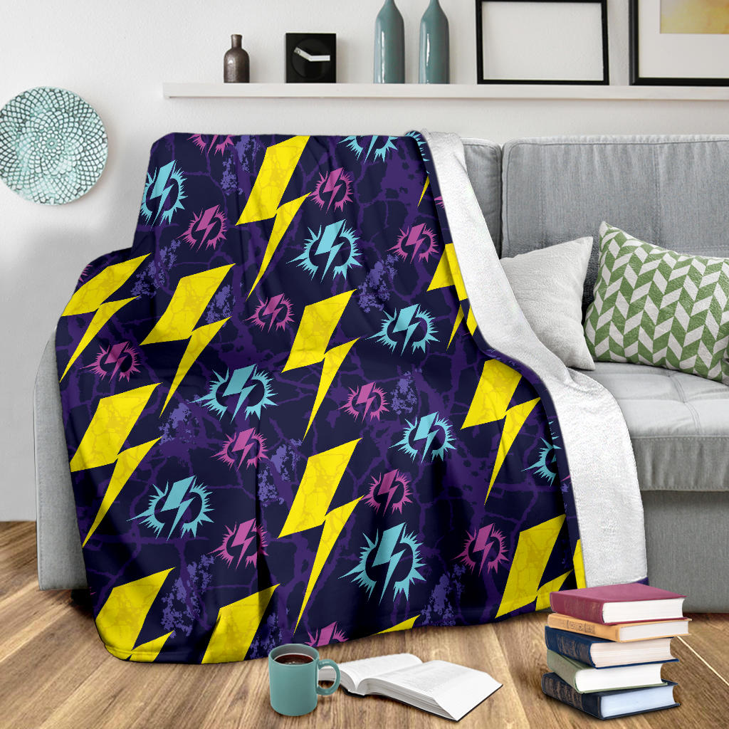 Lightning Thunder Pattern Print Design 01 Premium Blanket