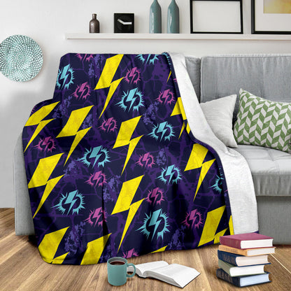Lightning Thunder Pattern Print Design 01 Premium Blanket