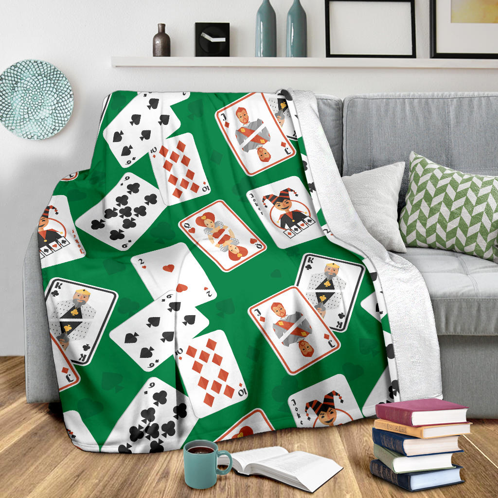 Poker Cards Pattern Print Design A03 Premium Blanket