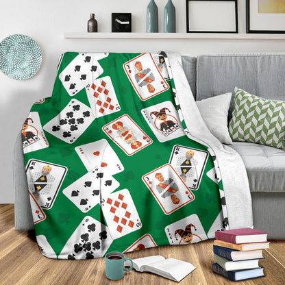 Poker Cards Pattern Print Design A03 Premium Blanket