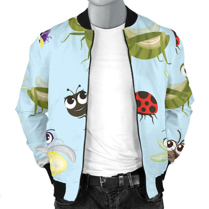 Ladybug Pattern Print Design 01 Men Bomber Jacket