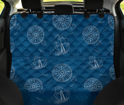 Nautical Pattern Print Design A04 Rear Dog Car Seat Cover Hammock