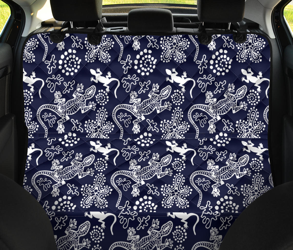 lizard Pattern Print Design 03 Rear Dog Car Seat Cover Hammock
