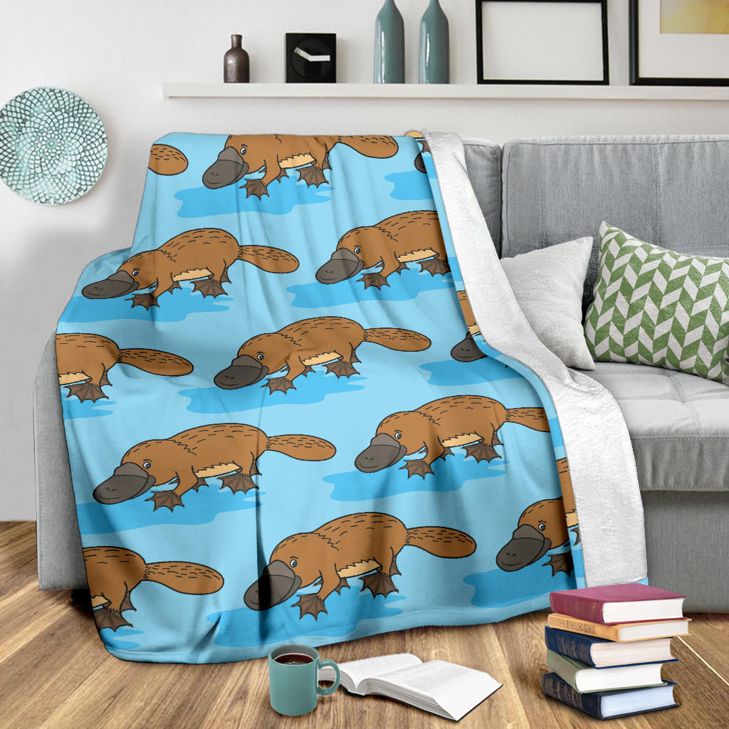 Platypus Pattern Print Design A02 Premium Blanket