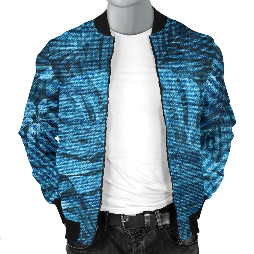 Jean Tropical Pattern Print Design 04 Men Bomber Jacket