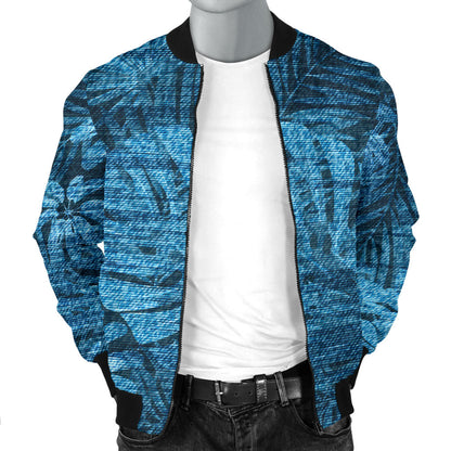 Jean Tropical Pattern Print Design 04 Men Bomber Jacket