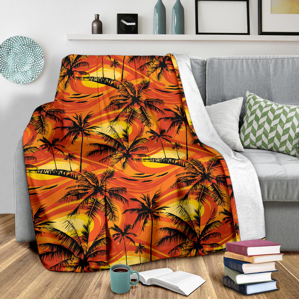 Palm Tree Pattern Print Design A02 Premium Blanket