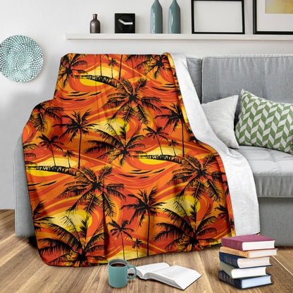 Palm Tree Pattern Print Design A02 Premium Blanket