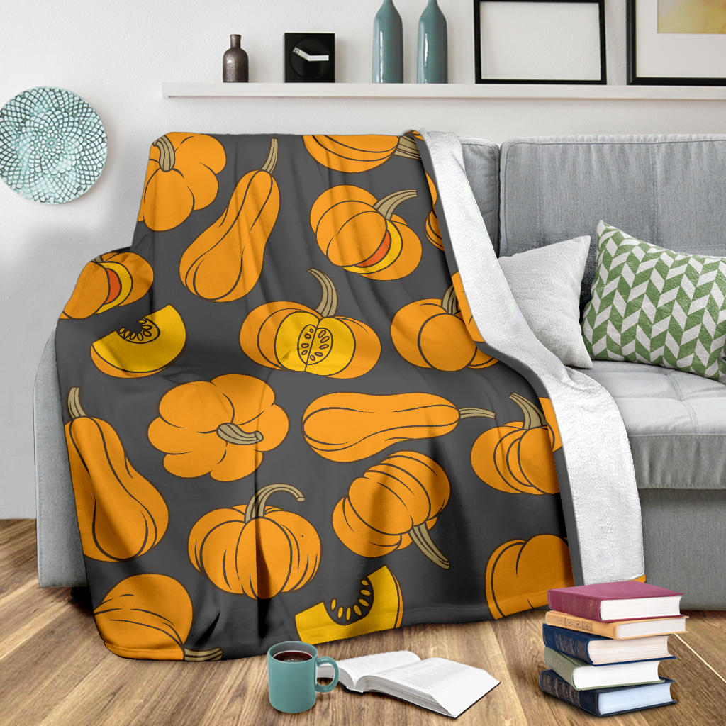 Pumpkin Pattern Print Design A03 Premium Blanket