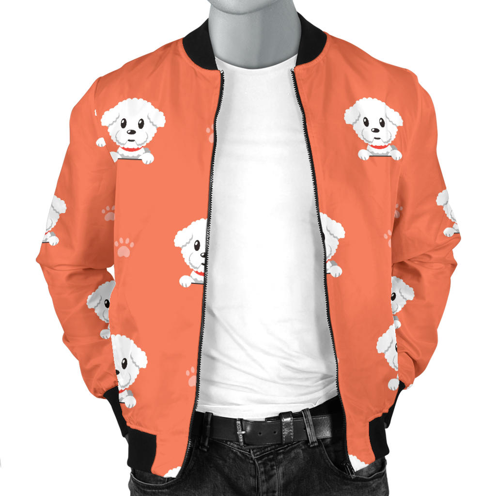 Bichons Frise Pattern Print Design 02 Men Bomber Jacket