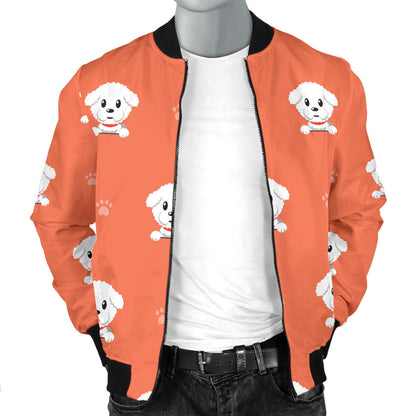 Bichons Frise Pattern Print Design 02 Men Bomber Jacket