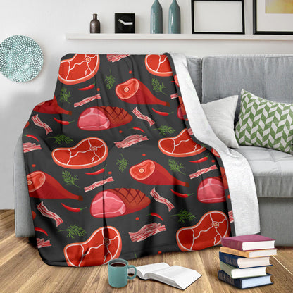Meat Pattern Print Design 03 Premium Blanket