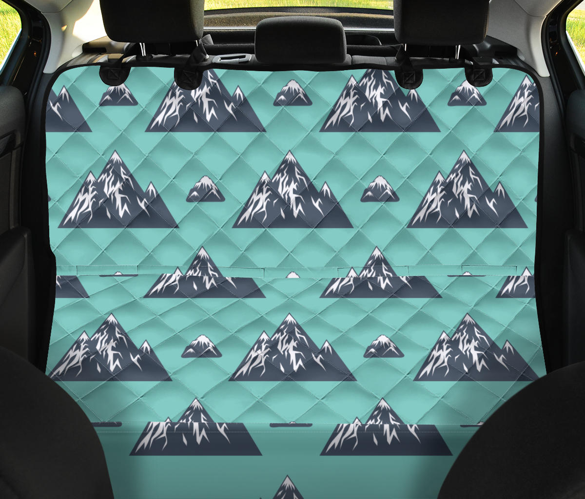 Mountain Pattern Print Design 01 Rear Dog Car Seat Cover Hammock