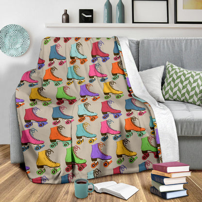 Roller skate Pattern Print Design A01 Premium Blanket
