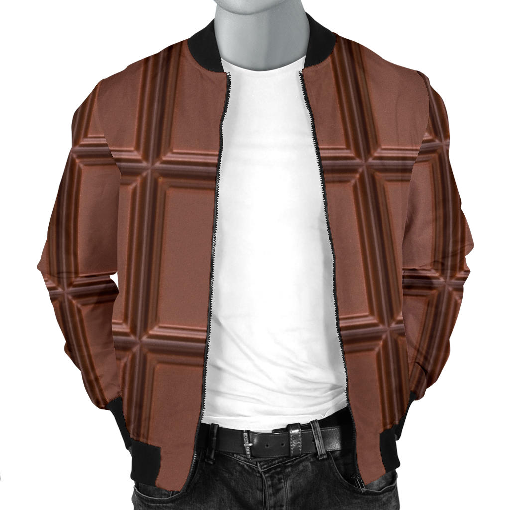 Chocolate Pattern Print Design 03 Men Bomber Jacket