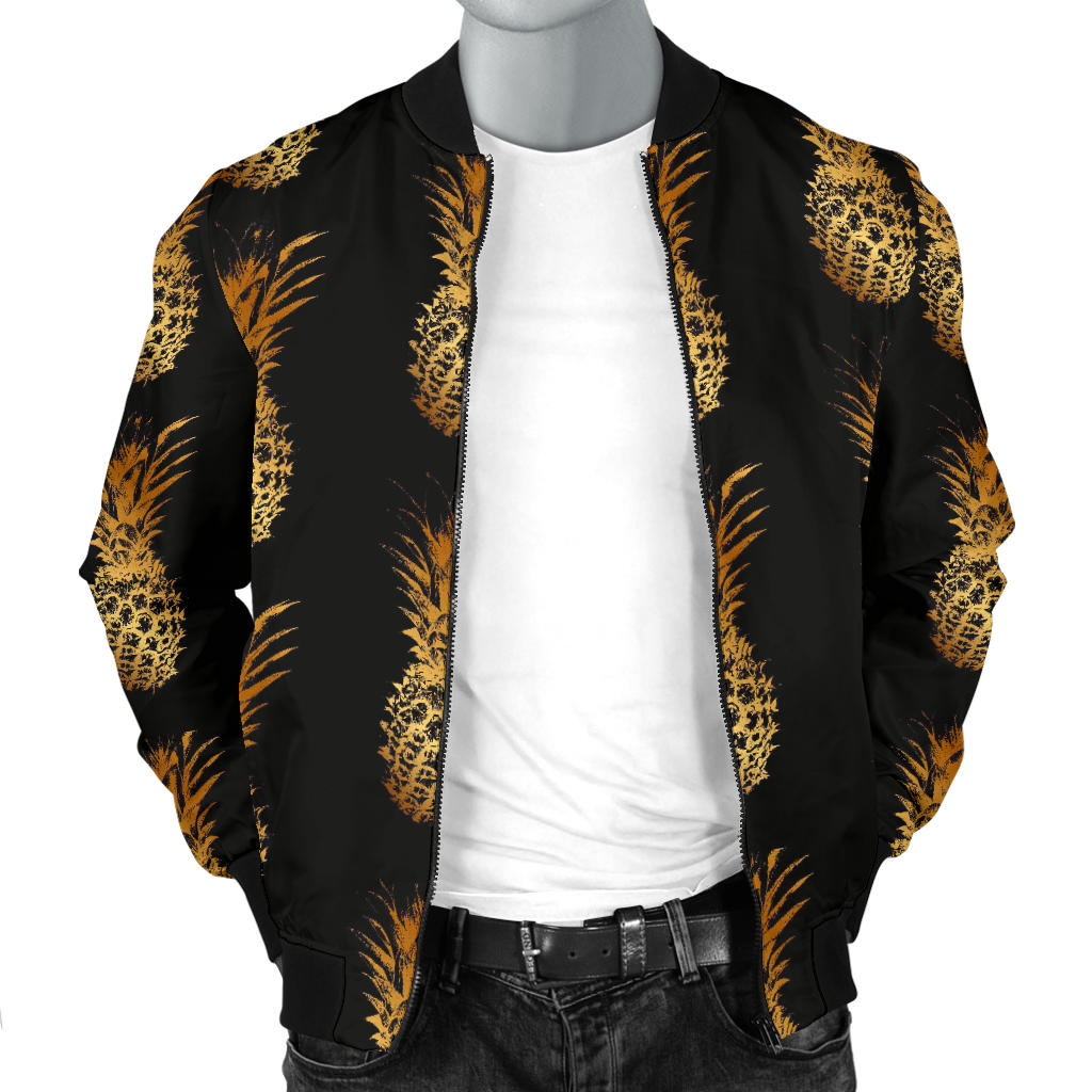 Pineapple Pattern Print Design A02 Men Bomber Jacket