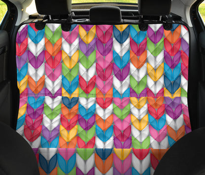 Knit Pattern Print Design 01 Rear Dog Car Seat Cover Hammock