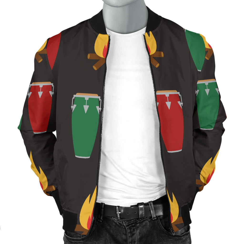 Conga Pattern Print Design 01 Men Bomber Jacket
