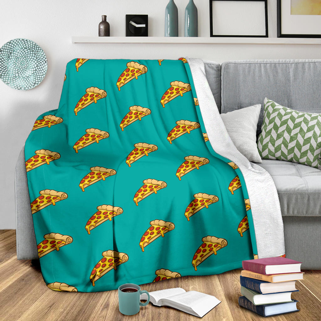 Pizza Pattern Print Design A03 Premium Blanket