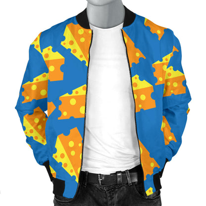 Cheese Pattern Print Design 05 Men Bomber Jacket