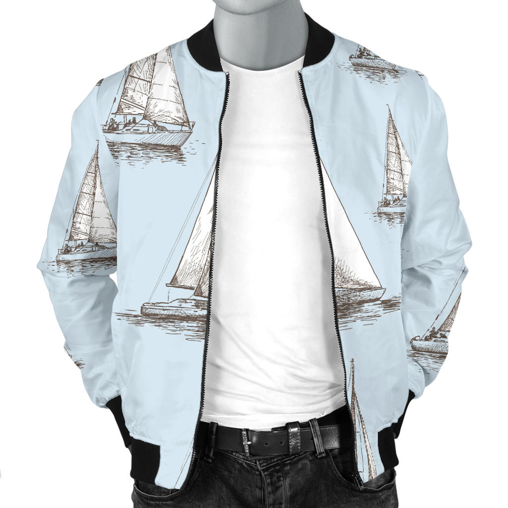 Sailing Ships Pattern Print Design A01/men-bomber-jacket.jpg Men Bomber Jacket