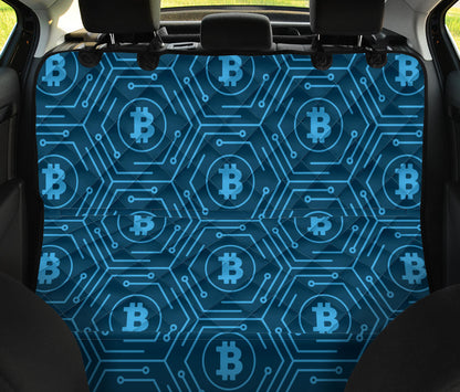 Cryptocurrency Pattern Print Design 04 Rear Dog Car Seat Cover Hammock