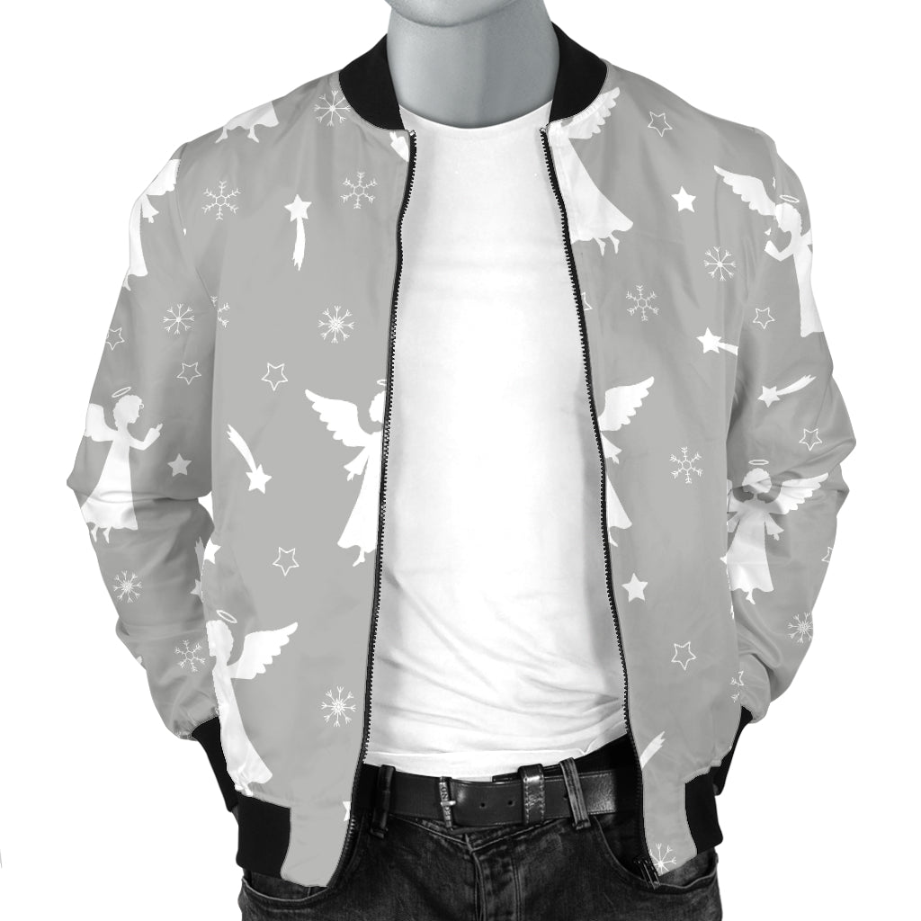 Angel Pattern Print Design 03 Men Bomber Jacket