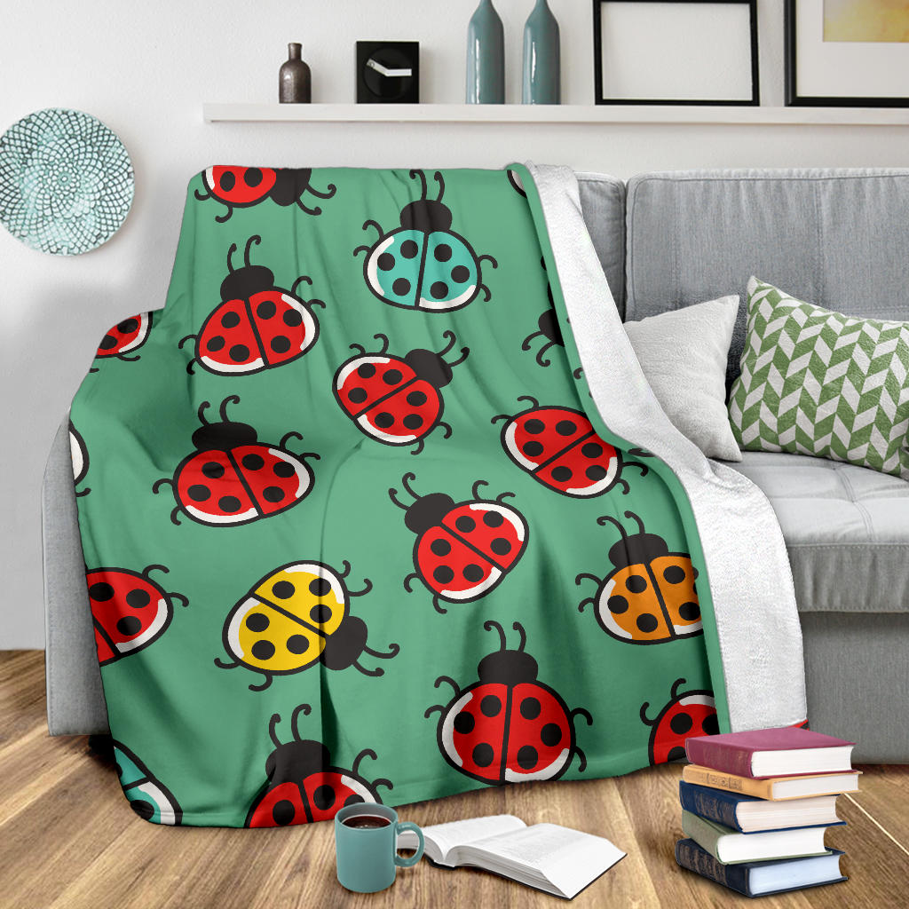 Ladybug Pattern Print Design 02 Premium Blanket