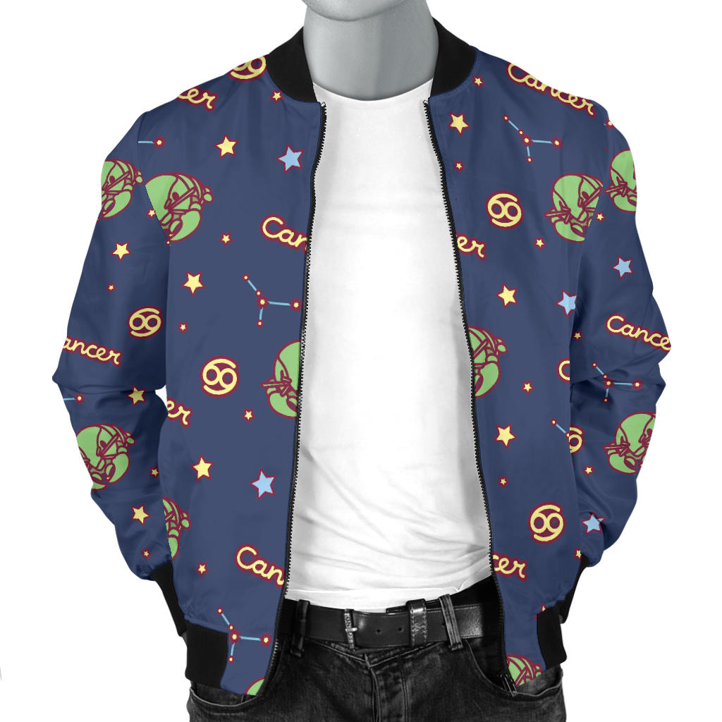 Cancer Zodiac Pattern Print Design 03 Men Bomber Jacket