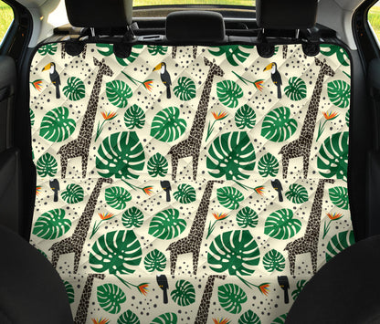 Rainforest Giraffe Pattern Print Design A02 Rear Dog Car Seat Cover Hammock