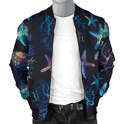 Starfish Pattern Print Design 01 Men Bomber Jacket