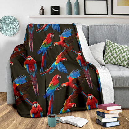 Macaw Pattern Print Design 04 Premium Blanket