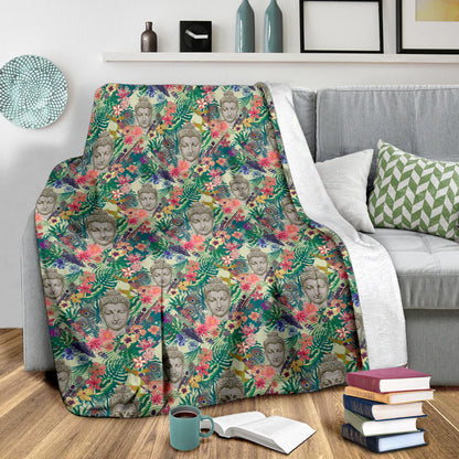 Buddha Pattern Print Design 08 Premium Blanket