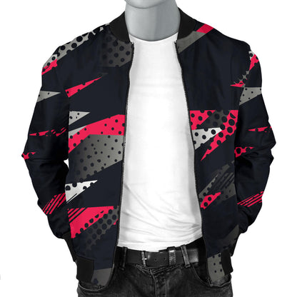 Racing Style Pattern Print Design A04 Men Bomber Jacket