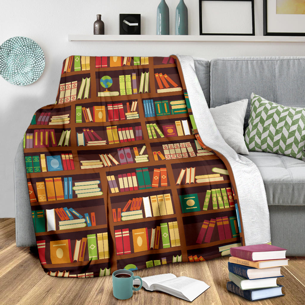 Book Pattern Print Design 06 Premium Blanket