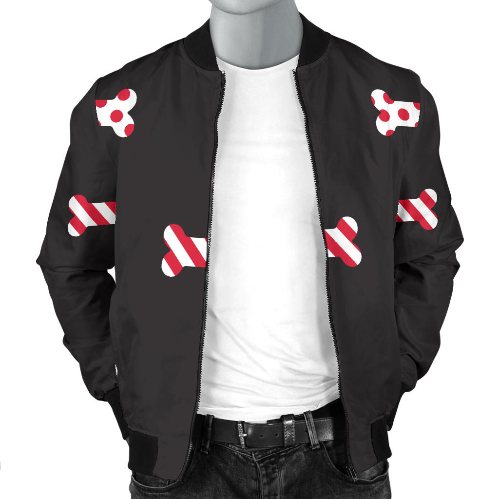 Dog Bone Pattern Print Design 04 Men Bomber Jacket