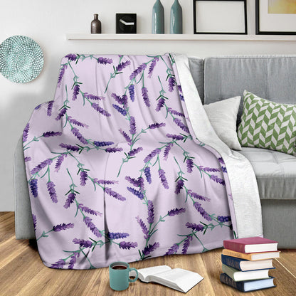 Lavender Pattern Print Design 02 Premium Blanket