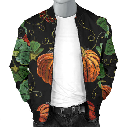 Pumpkin Pattern Print Design A02 Men Bomber Jacket