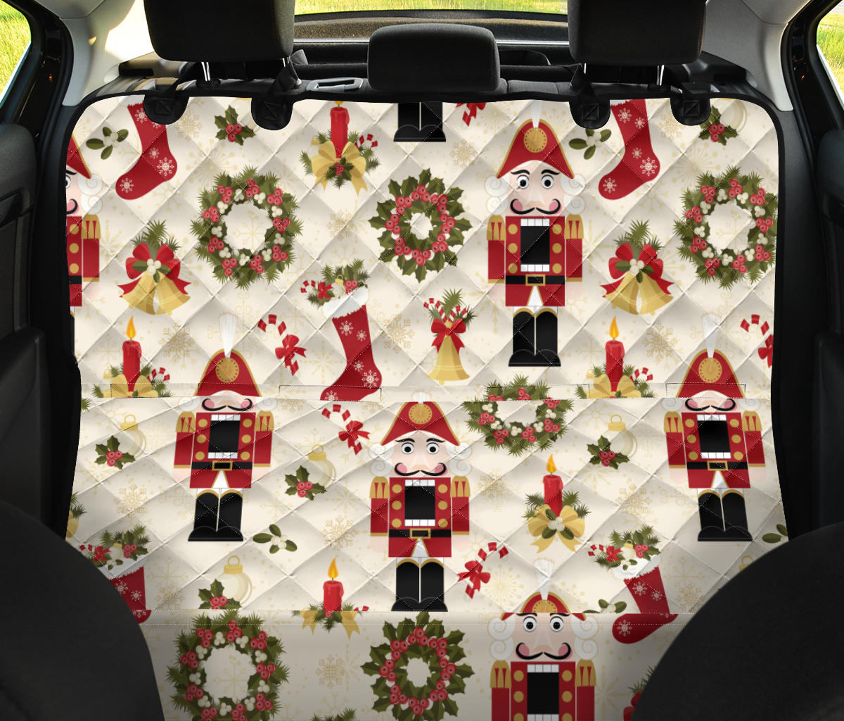 Nutcracker Pattern Print Design A01 Rear Dog Car Seat Cover Hammock