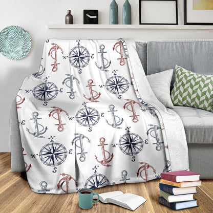 Anchor Pattern Print Design 06 Premium Blanket